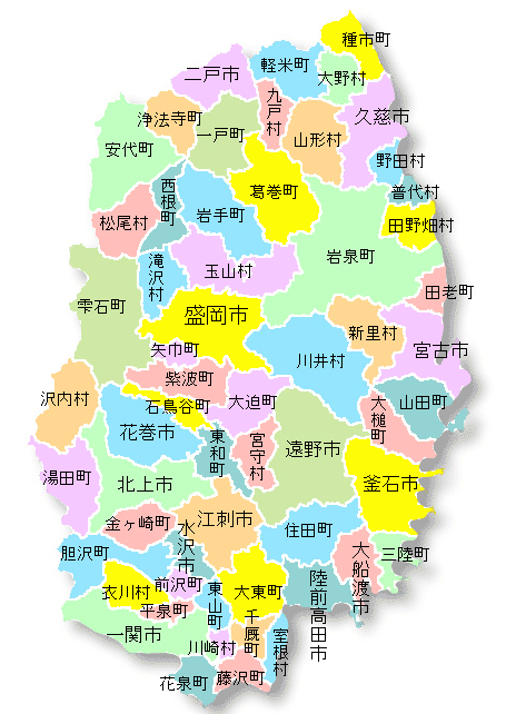 都道府県地図 岩手県