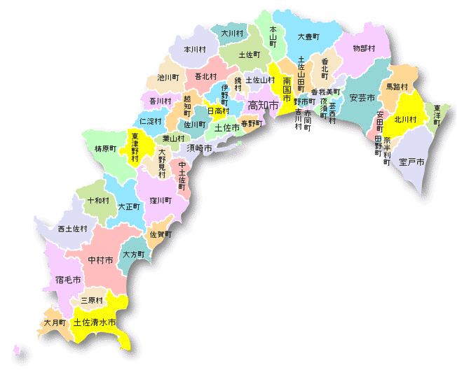 都道府県地図 高知県